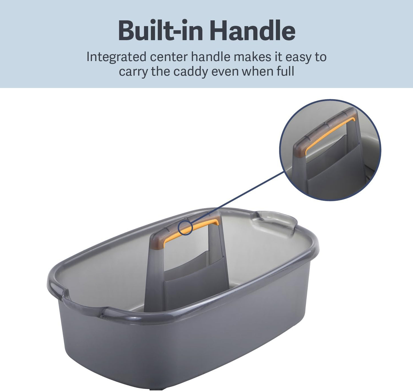 Multi-functional Storage Box with Handle 39x25x19cm Grey - Bathroom Kitchen Office Organiser Basket for V1258-DP02-BOL-817