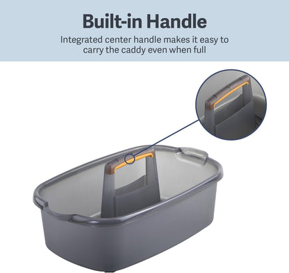 Multi-functional Storage Box with Handle 39x25x19cm Grey - Bathroom Kitchen Office Organiser Basket for V1258-DP02-BOL-817