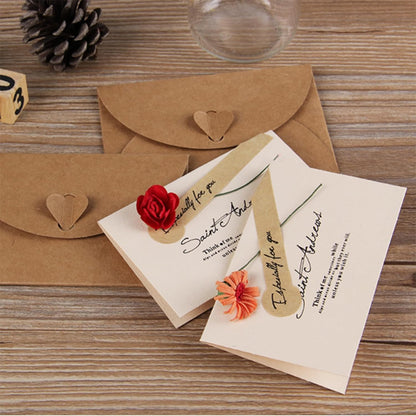 10 Pack Brown Kraft Paper Envelopes with Heart Closure 10.5x7 cm V1258-DP02-BOL-82