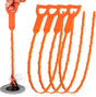 4 Pack Orange Drain Unblocker Flexible Reusable Hooks for Kitchen Bathroom Toilet Sink V1258-DP02-BOL-821