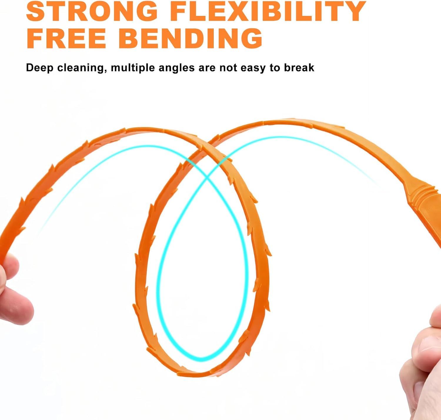 4 Pack Orange Drain Unblocker Flexible Reusable Hooks for Kitchen Bathroom Toilet Sink V1258-DP02-BOL-821