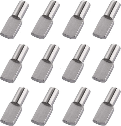 60 Silver 5mm Metal Spatula-Shaped Cabinet Support Pins for Kitchen and Wardrobe Shelves V1258-DP02-BOL-823