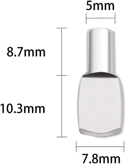60 Silver 5mm Metal Spatula-Shaped Cabinet Support Pins for Kitchen and Wardrobe Shelves V1258-DP02-BOL-823