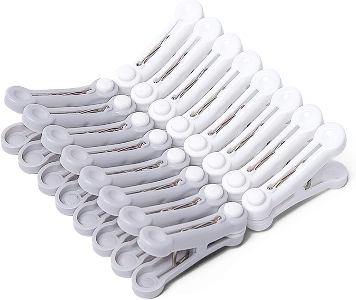 White and Grey Plastic Clothes Pegs - Multi-functional Small Clothespins for Clothing Bedding Socks Towels V1258-DP02-BOL-83