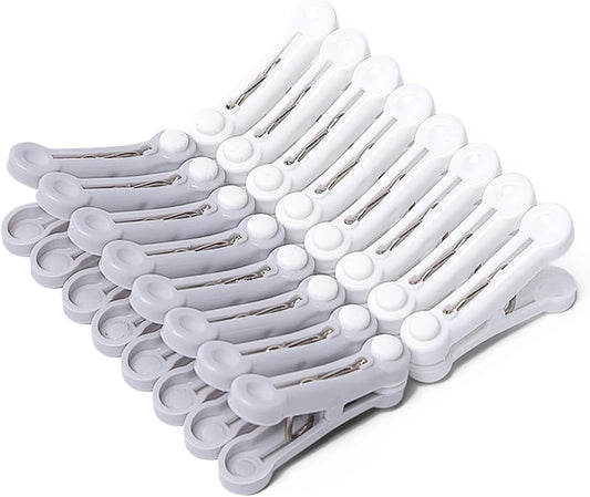 White and Grey Plastic Clothes Pegs - Multi-functional Small Clothespins for Clothing Bedding Socks Towels V1258-DP02-BOL-83