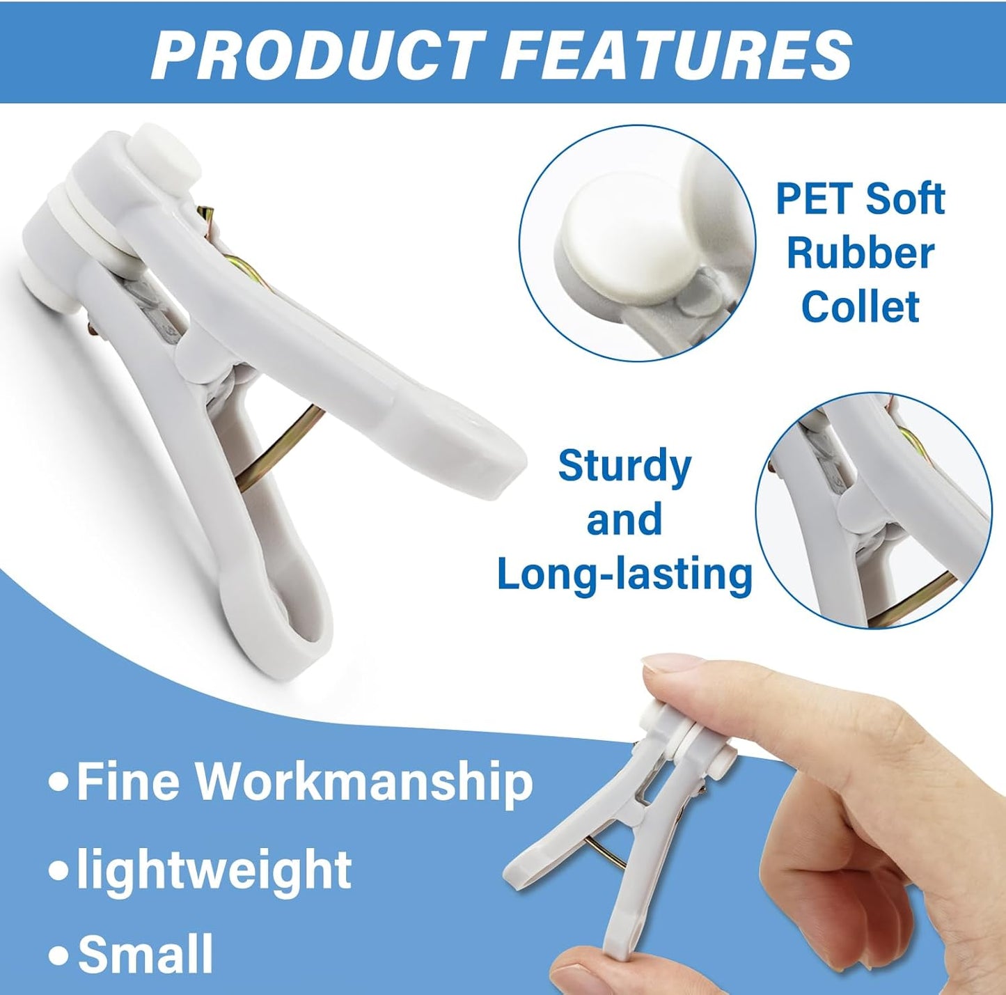 White and Grey Plastic Clothes Pegs - Multi-functional Small Clothespins for Clothing Bedding Socks Towels V1258-DP02-BOL-83