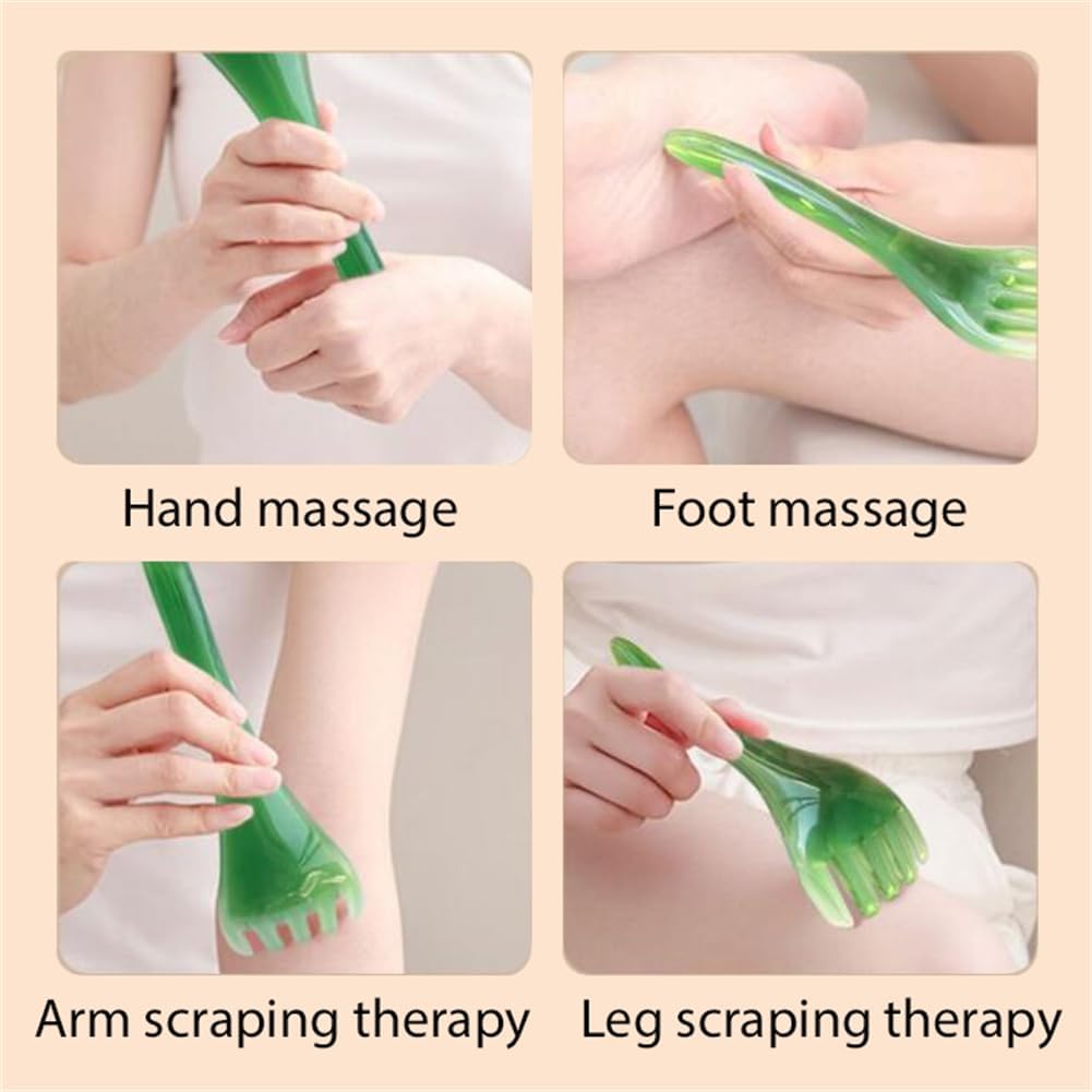 3 Piece Facial Massage Tool Set 5 Claw Face Scraper Scalp Massage Comb Body Scraper Stick for Back Neck Face V1258-DP02-BOL-86