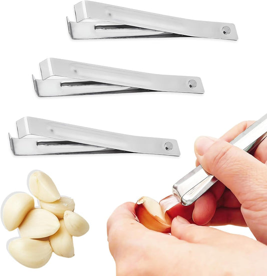 3-Piece Stainless Steel Garlic Peelers - Easy Garlic Skin Removal - Prevents Garlic Odor on Hands V1258-DP02-BOL-87