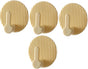 Self-Adhesive Wall Hooks 4 Pack Striped Design Beige for Bathroom Kitchen Bedroom V1258-DP02-BOL-88