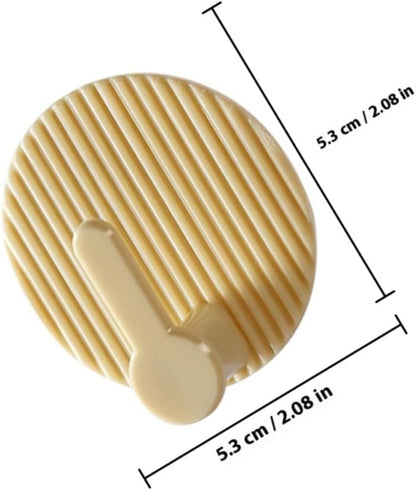 Self-Adhesive Wall Hooks 4 Pack Striped Design Beige for Bathroom Kitchen Bedroom V1258-DP02-BOL-88