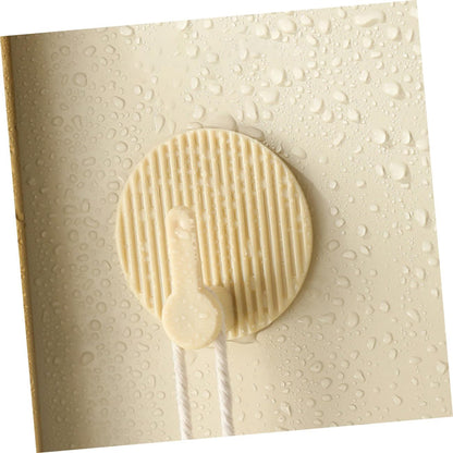 Self-Adhesive Wall Hooks 4 Pack Striped Design Beige for Bathroom Kitchen Bedroom V1258-DP02-BOL-88