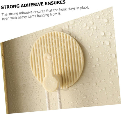 Self-Adhesive Wall Hooks 4 Pack Striped Design Beige for Bathroom Kitchen Bedroom V1258-DP02-BOL-88