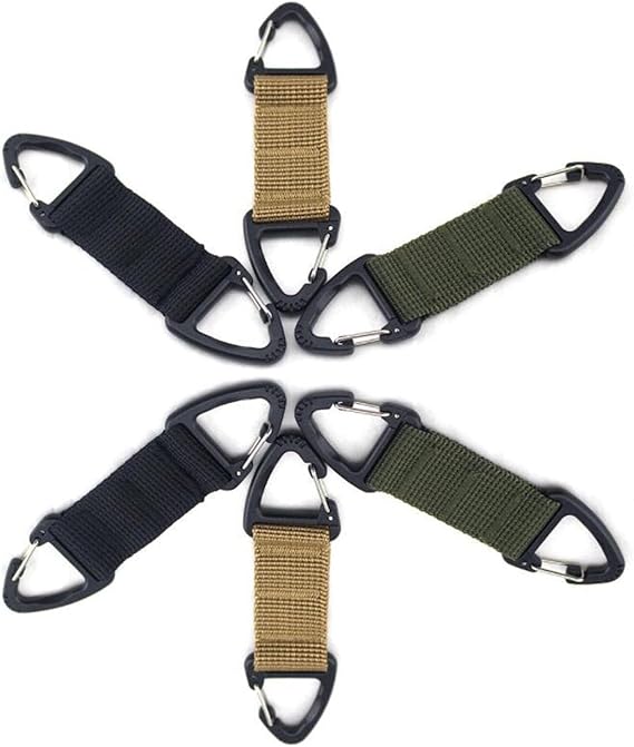 6-Piece Triangular Carabiner Hooks Set 3 Colors Multi-functional for Keys Outdoor Use and Organizing V1258-DP02-BOL-9