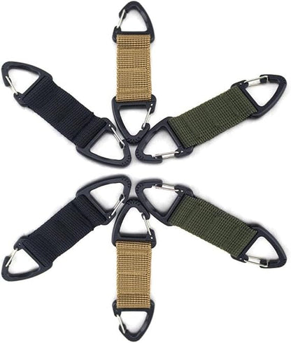 6-Piece Triangular Carabiner Hooks Set 3 Colors Multi-functional for Keys Outdoor Use and Organizing V1258-DP02-BOL-9