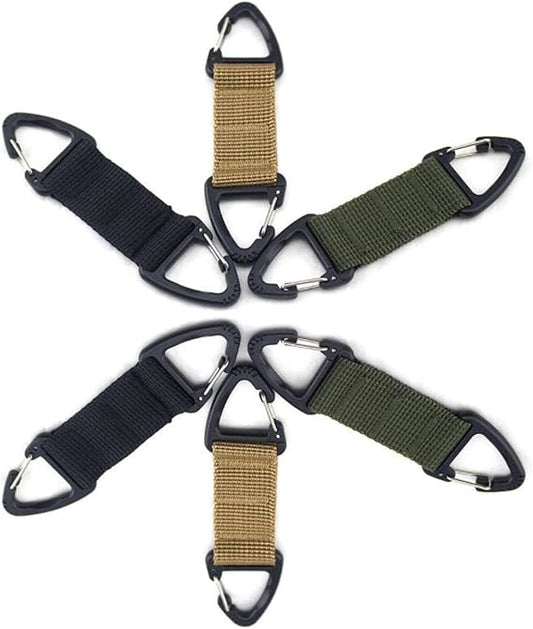6-Piece Triangular Carabiner Hooks Set 3 Colors Multi-functional for Keys Outdoor Use and Organizing V1258-DP02-BOL-9