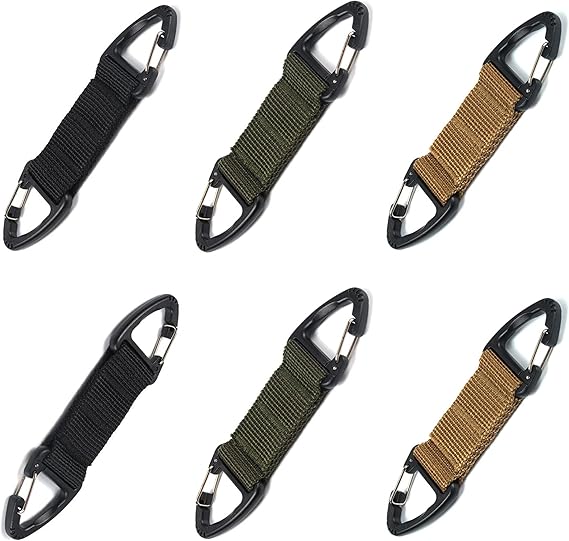 6-Piece Triangular Carabiner Hooks Set 3 Colors Multi-functional for Keys Outdoor Use and Organizing V1258-DP02-BOL-9