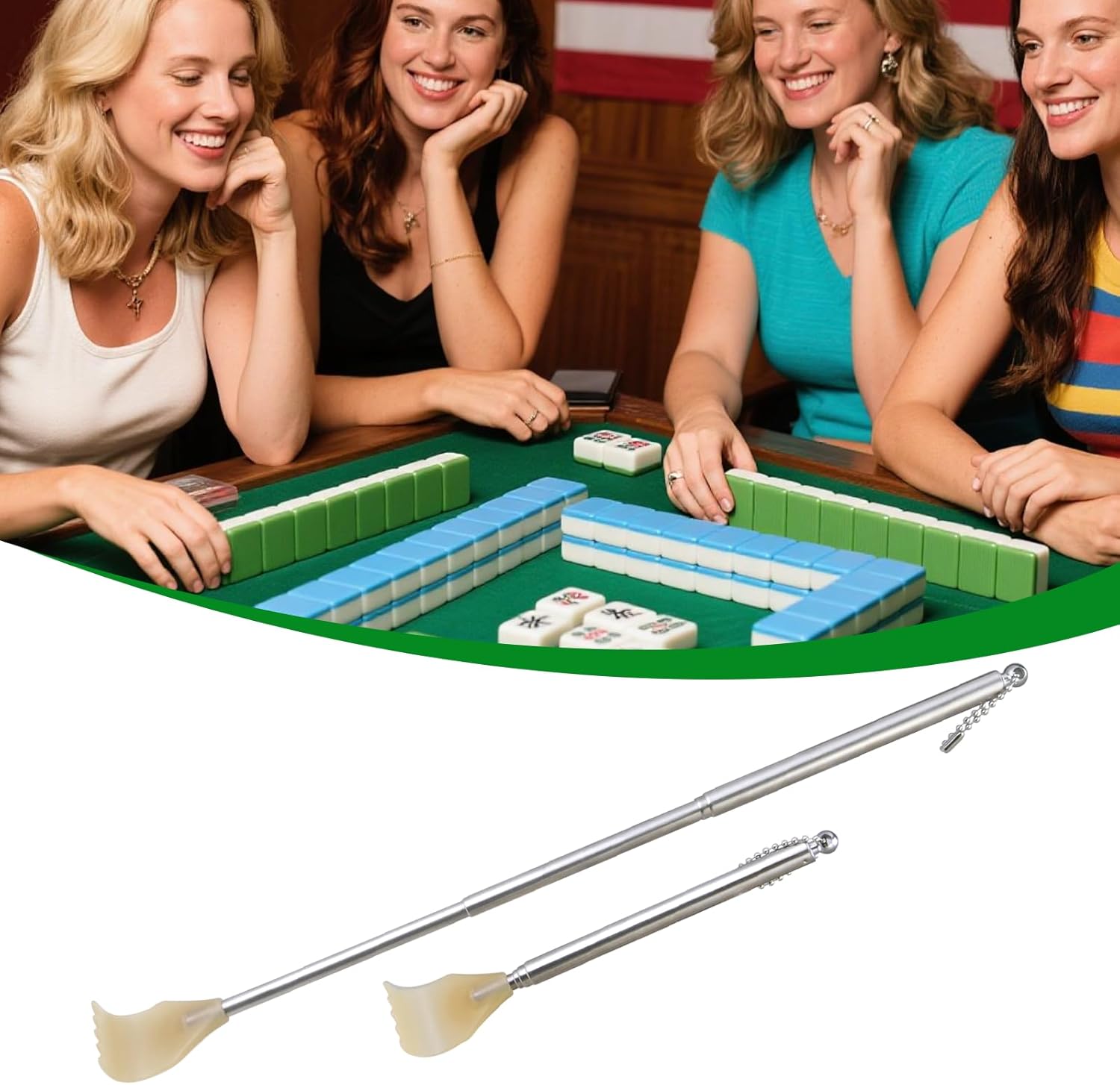 4 Piece Metal Extendable Mahjong Handles for Mahjong Sets and Accessories Enhance Game Feel and Smoothness V1258-DP02-BOL-90