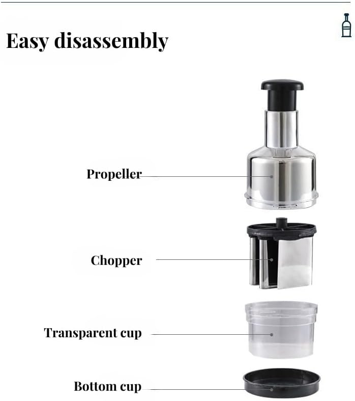 Handheld Garlic Press - Lightweight & Compact Manual Food Processor for Garlic Onion Vanilla Vegetables - V1258-DP02-BOL-92