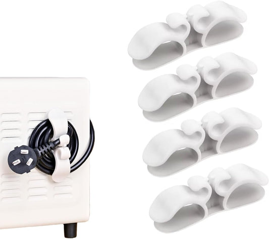 4 Pack Self-Adhesive Cable Clips - Silicone Cable Organizer for Desk & Car - Cable Holders V1258-DP02-BOL-96