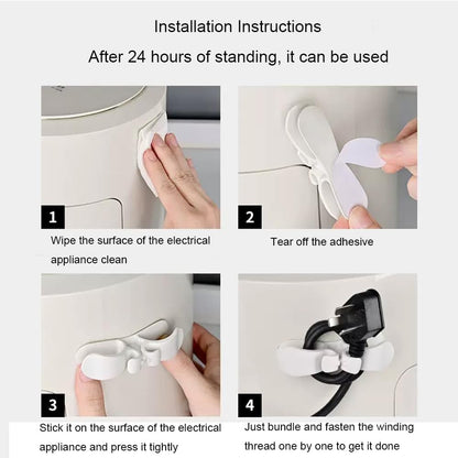 4 Pack Self-Adhesive Cable Clips - Silicone Cable Organizer for Desk & Car - Cable Holders V1258-DP02-BOL-96