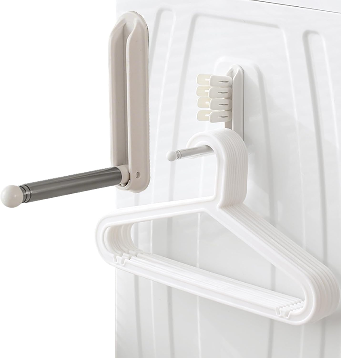Foldable Clothes Hanger Holder Magnetic Self Adhesive Space Saving Organizer for Hangers 1 Piece V1258-DP02-BOL-97