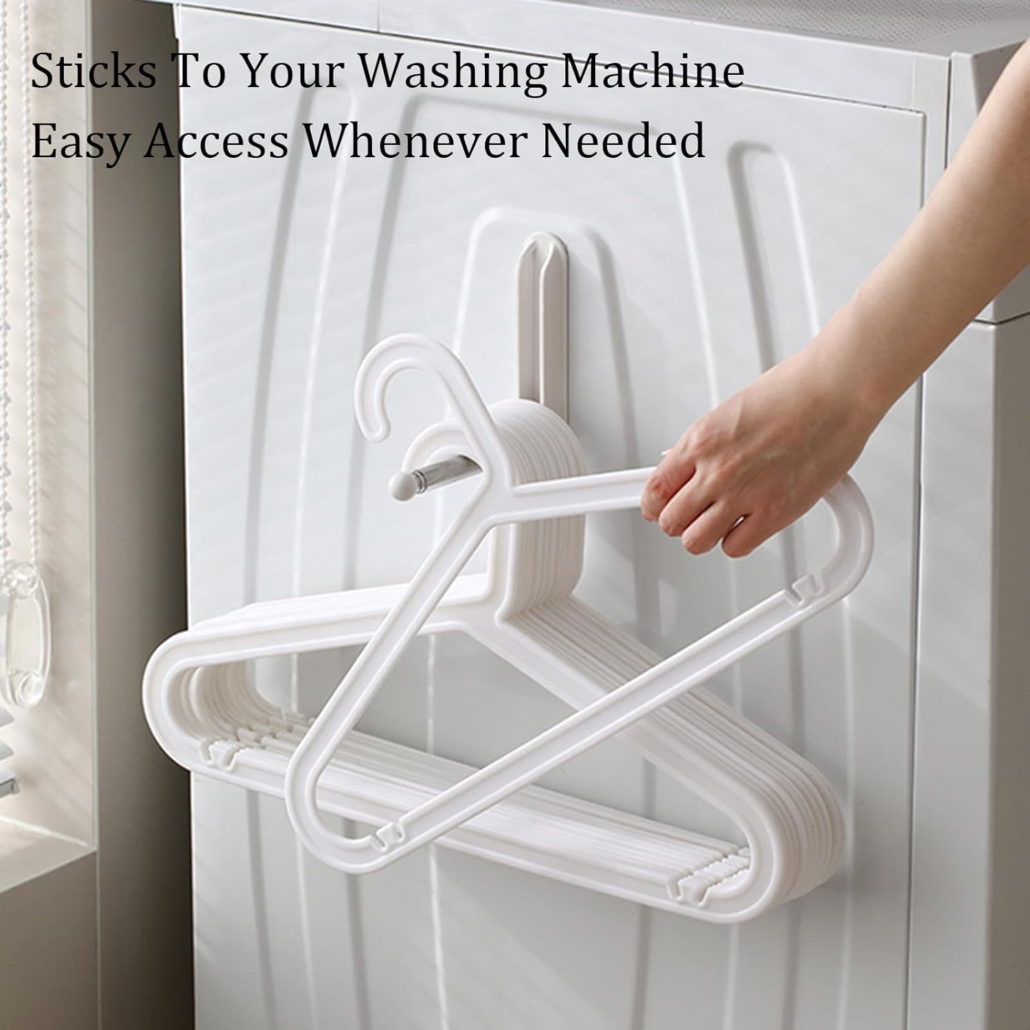 Foldable Clothes Hanger Holder Magnetic Self Adhesive Space Saving Organizer for Hangers 1 Piece V1258-DP02-BOL-97