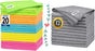 Microfiber Cleaning Cloth, 20 Pack Cleaning Rags& Grey Microfiber Cleaning Cloth -Pack of 12 V1258-DP02-C-1000