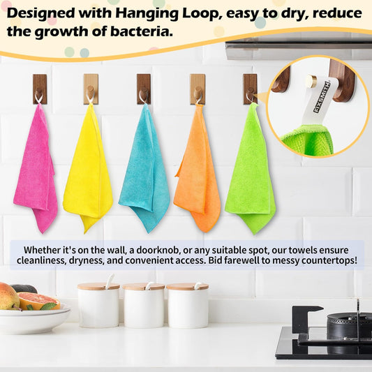 Microfiber Cleaning Cloth, 20 Pack Cleaning Rags& Microfiber Cleaning Cloth Bulk, 100 Pack Shop Towels, V1258-DP02-C-1002