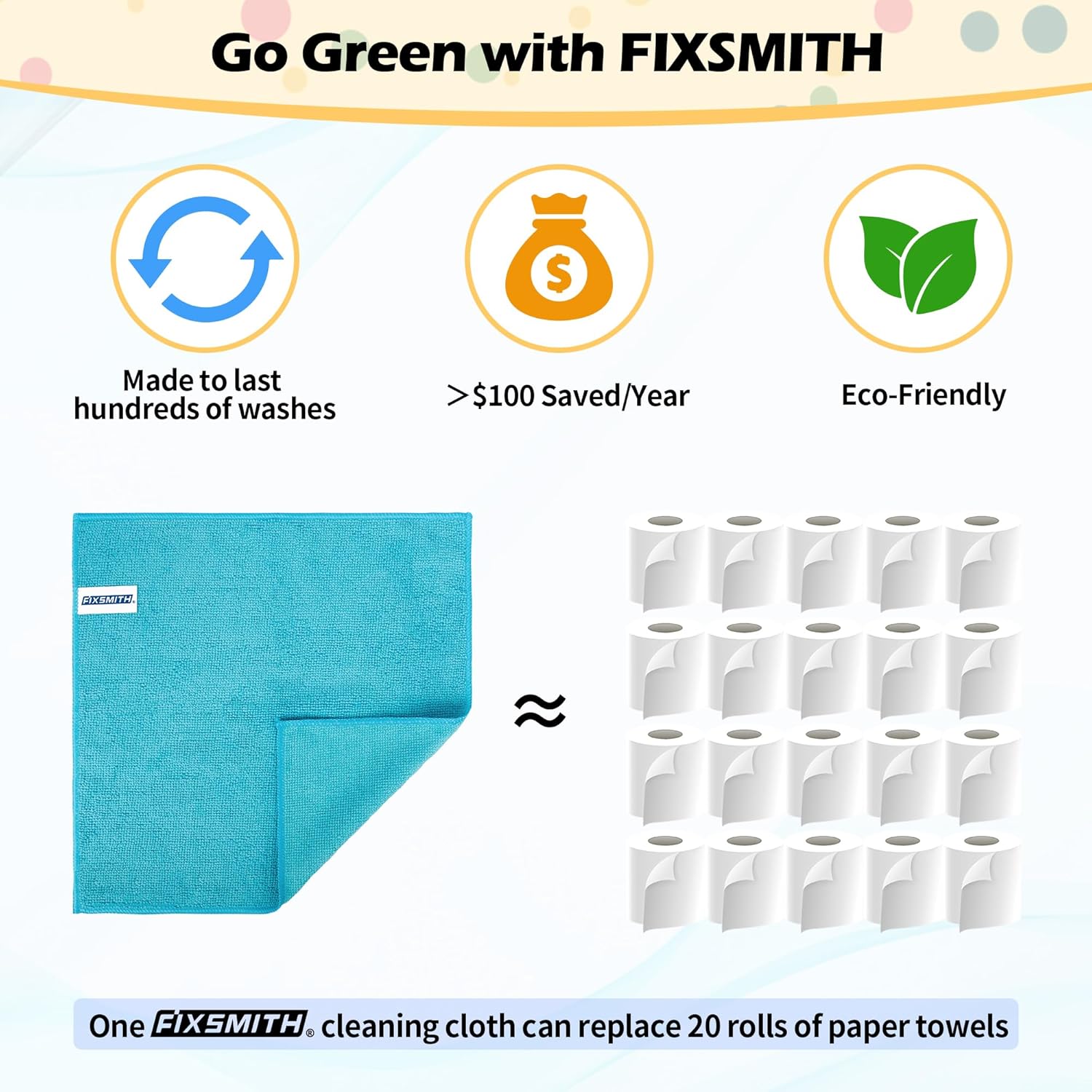 Microfiber Cleaning Cloth, 50 Pack Cleaning Rags& Microfiber Cleaning Cloth Bulk, 100 Pack Shop Towels V1258-DP02-C-1003