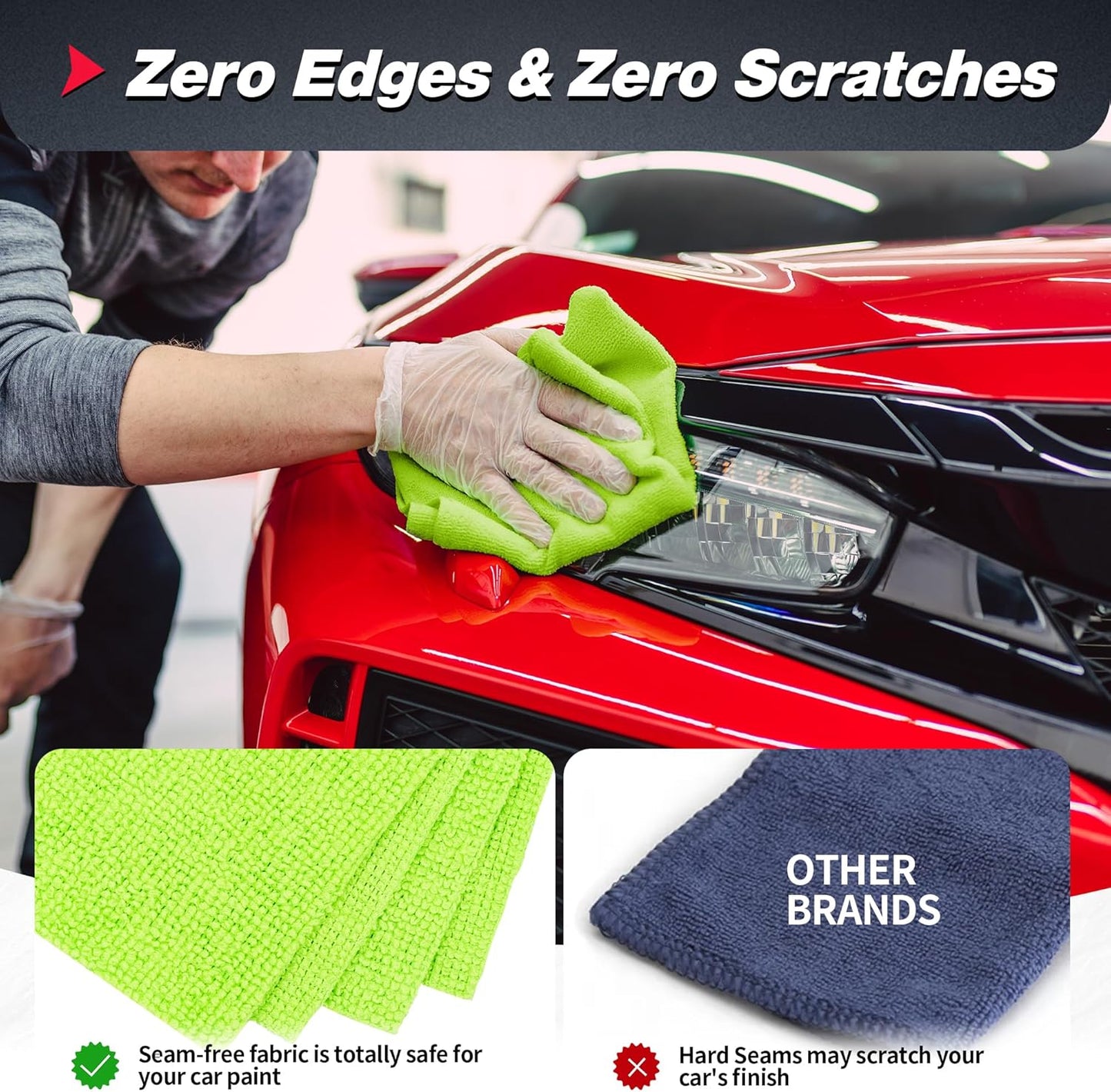 Microfiber Cleaning Cloth - Pack of 50, Multi-Functional Towels, Size: 12 x 16 in& Microfiber Cleaning Cloth V1258-DP02-C-1008