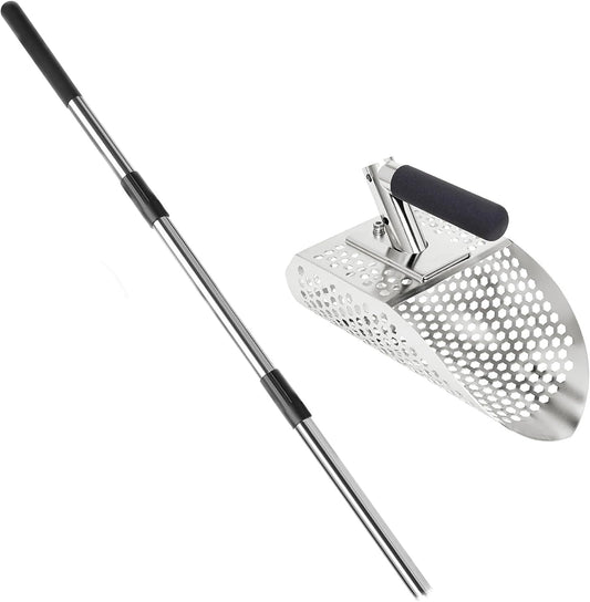 Sand Scoop for Metal Detecting, Heavy Duty Metal Detector Beach Finds Scoop, Stainless Steel Metal Detecting V1258-DP02-C-101
