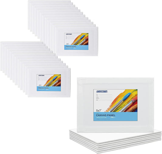 Product Image Painting Canvas Panel Boards - 5x7 Inch Art Canvas,24 Pack with 5x7 Inch Canvas Board 6 Pack V1258-DP02-C-1011