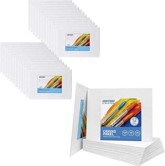 Painting Canvas Panel Boards - 5x7 Inch Art Canvas,24 Pack with 12x16 Inch Canvas Board Super Value 12 V1258-DP02-C-1012