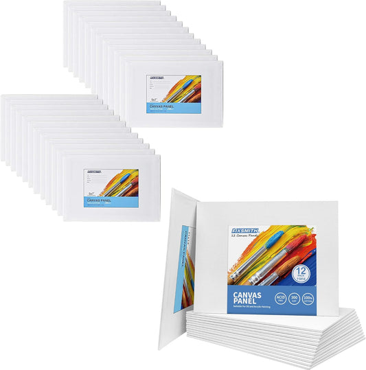Painting Canvas Panel Boards - 5x7 Inch Art Canvas,24 Pack with 11x14 Inch Canvas Board Super Value 12 Pack V1258-DP02-C-1013