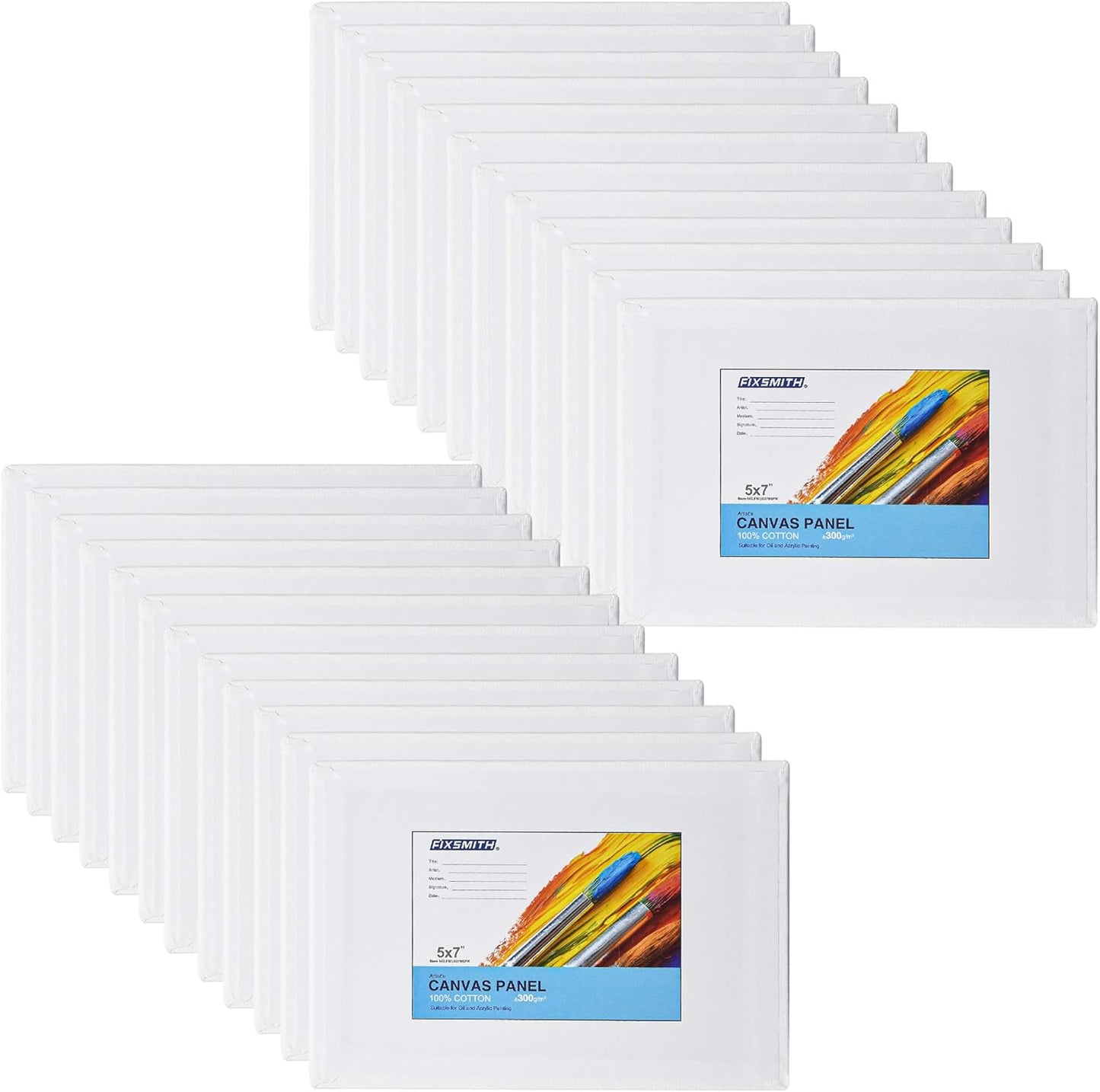 Painting Canvas Panel Boards - 5x7 Inch Art Canvas,24 Pack with Painting Canvas Panels- 24 Pack Canvas V1258-DP02-C-1017