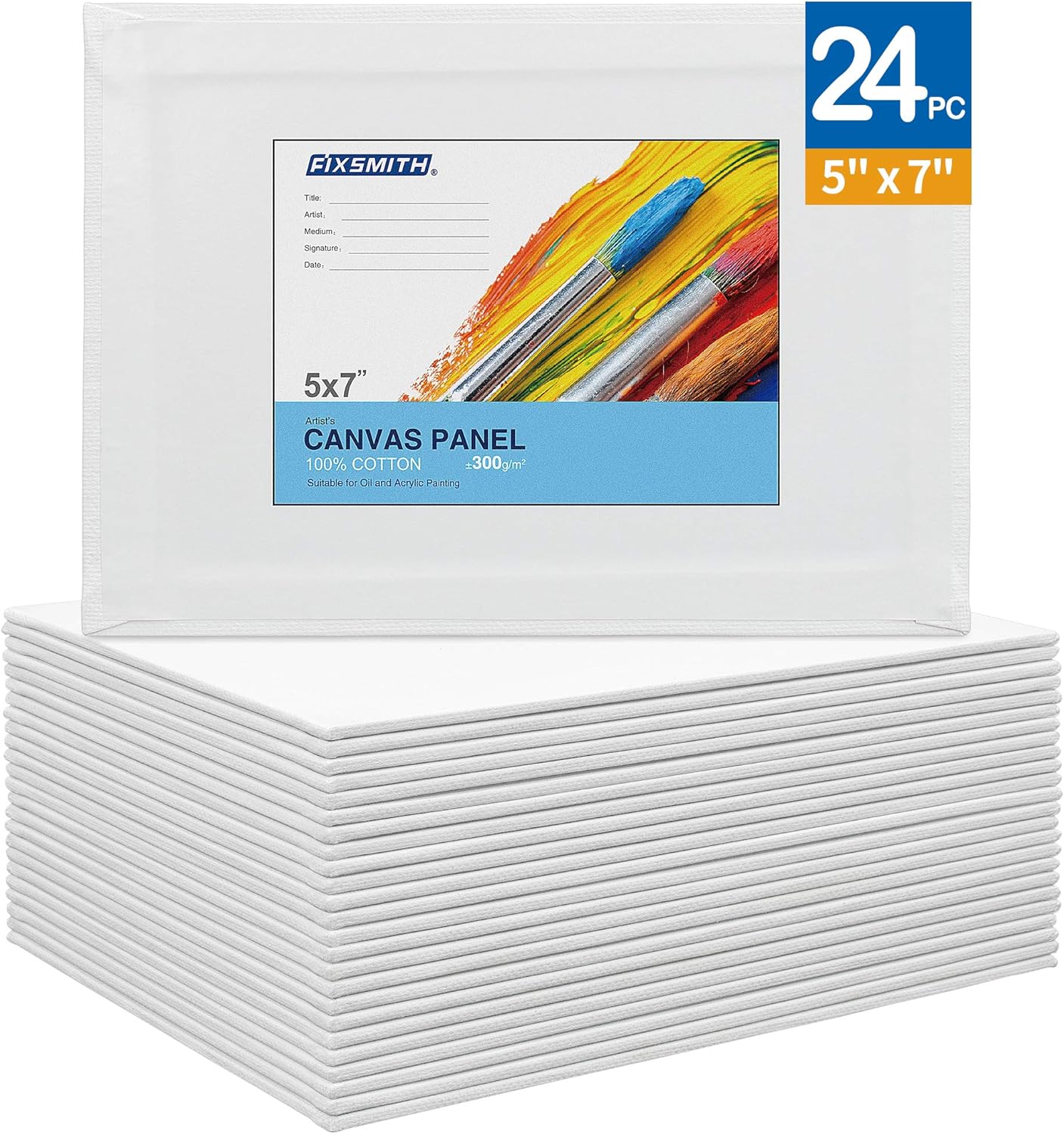 Painting Canvas Panel Boards - 5x7 Inch Art Canvas,24 Pack with Painting Canvas Panels- 24 Pack Canvas V1258-DP02-C-1017