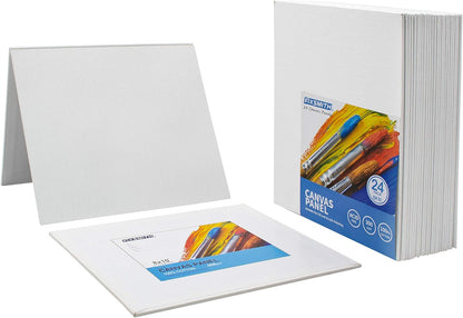 Painting Canvas Panel Boards - 5x7 Inch Art Canvas,24 Pack with Painting Canvas Panels- 24 Pack Canvas V1258-DP02-C-1017