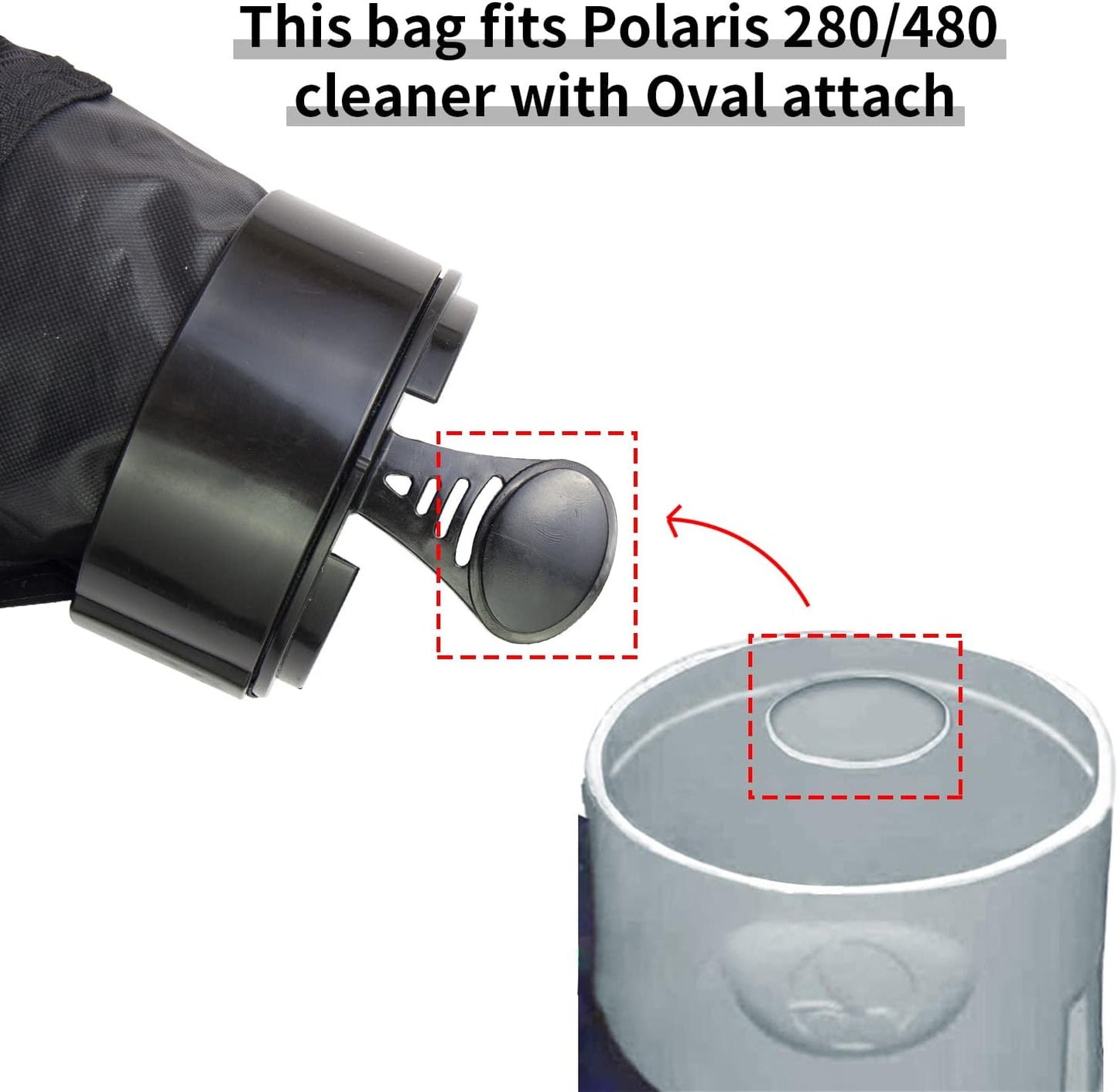 Black Nylon Mesh Pool Cleaner Bags,All Purpose Filter Bag K13 K16 with Zipper Replacement for Polaris 280 and V1258-DP02-C-1020