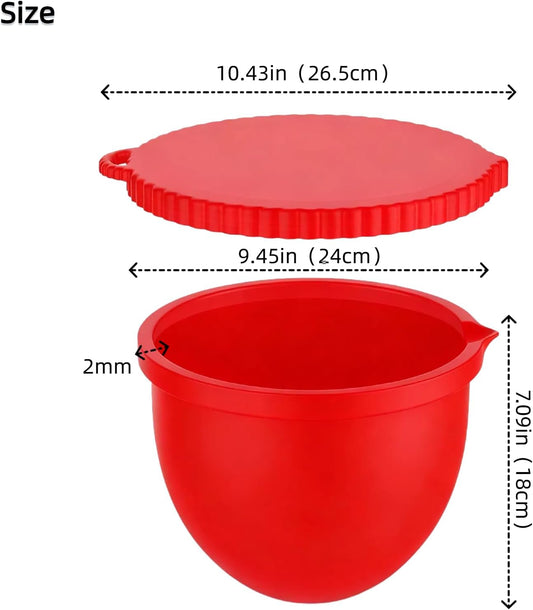 Upgraded Silicone Bowl Liners for KitchenAid 5 Qt Mixers,Thickened Silicone Liners Fits Tilt-Head Stand V1258-DP02-C-1028
