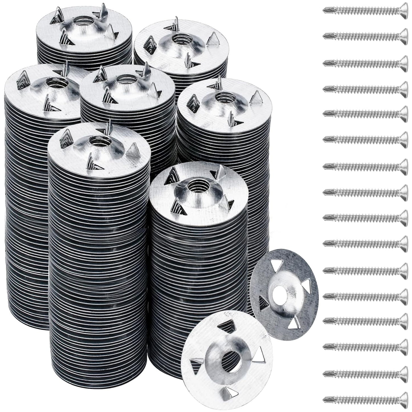 600Pcs Foam Board Fasteners - 1-1/8 Inch Metal Washers for Fixing Installation V1258-DP02-C-1031