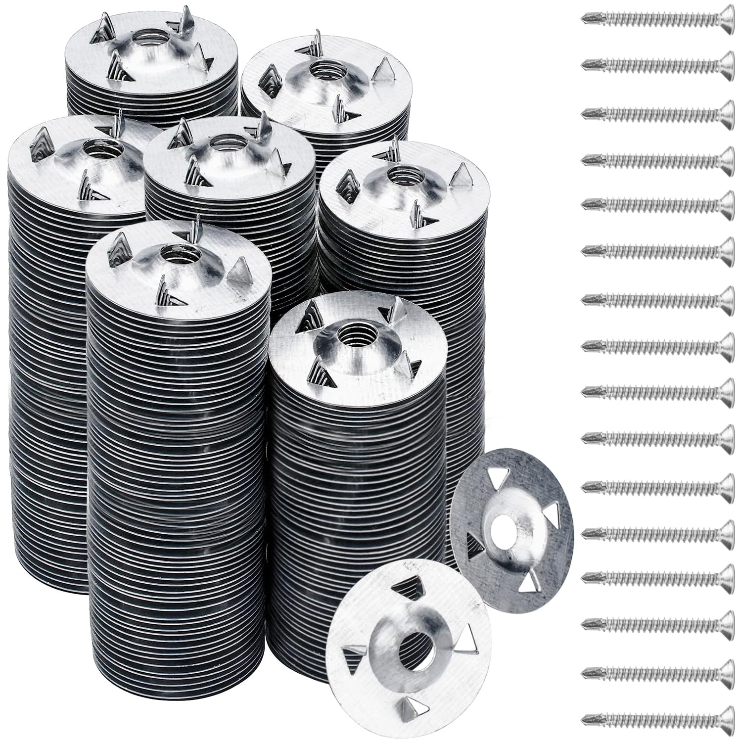 600Pcs Foam Board Fasteners - 1-1/8 Inch Metal Washers for Fixing Installation V1258-DP02-C-1031