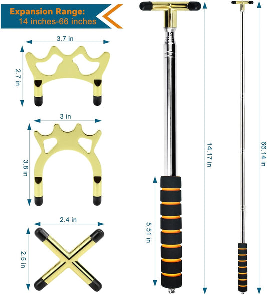 Retractable Billiards Cue Bridge Snooker Pool Bridge Stick Retractable Billiards Cue Stick Bridge with 3 Pcs V1258-DP02-C-1033