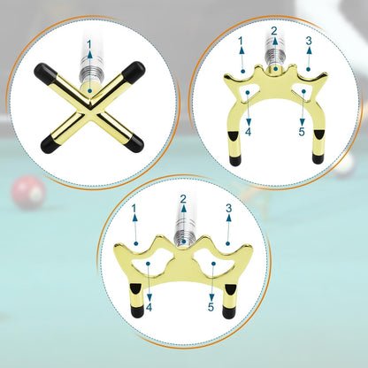 Retractable Billiards Cue Bridge Snooker Pool Bridge Stick Retractable Billiards Cue Stick Bridge with 3 Pcs V1258-DP02-C-1033