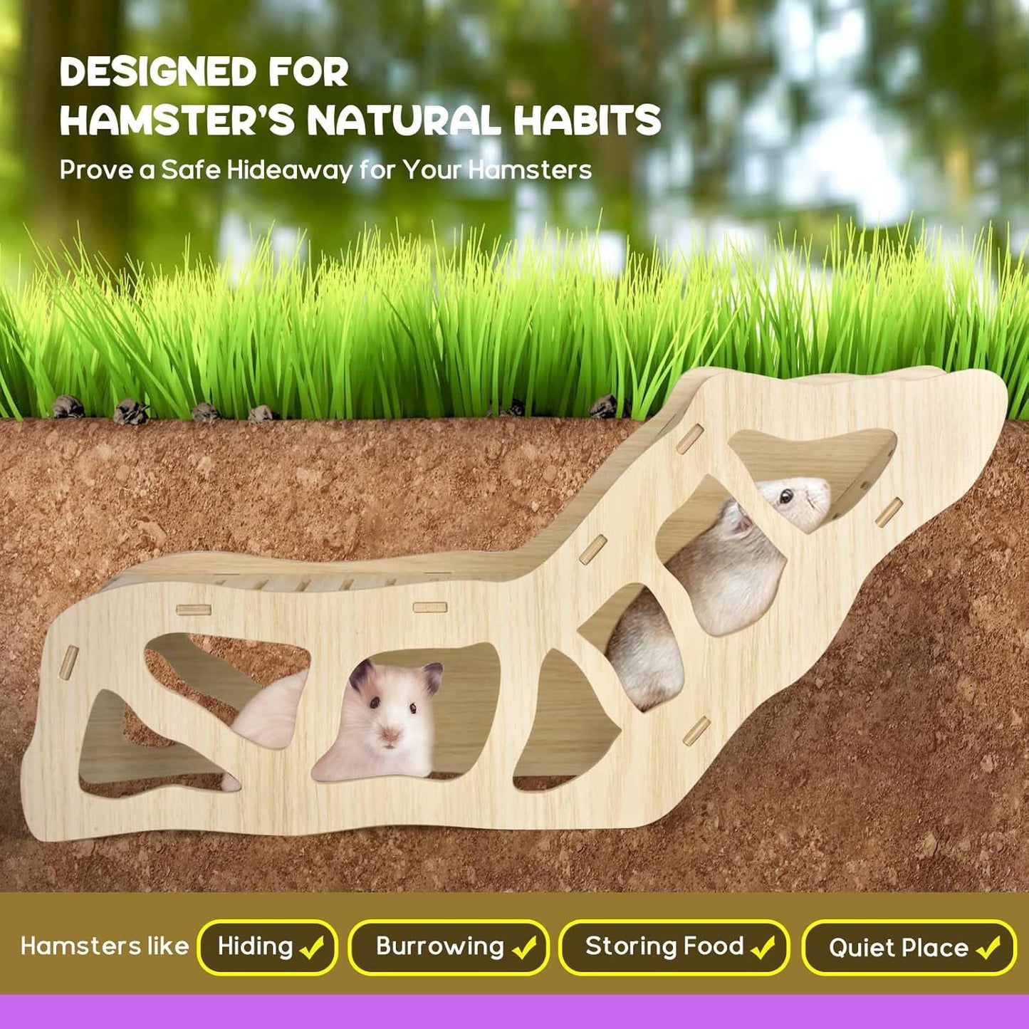 Hamster Hideout Climbing Ladder and Tunnel for Burying in Bedding or Connecting with Accessories V1258-DP02-C-1034