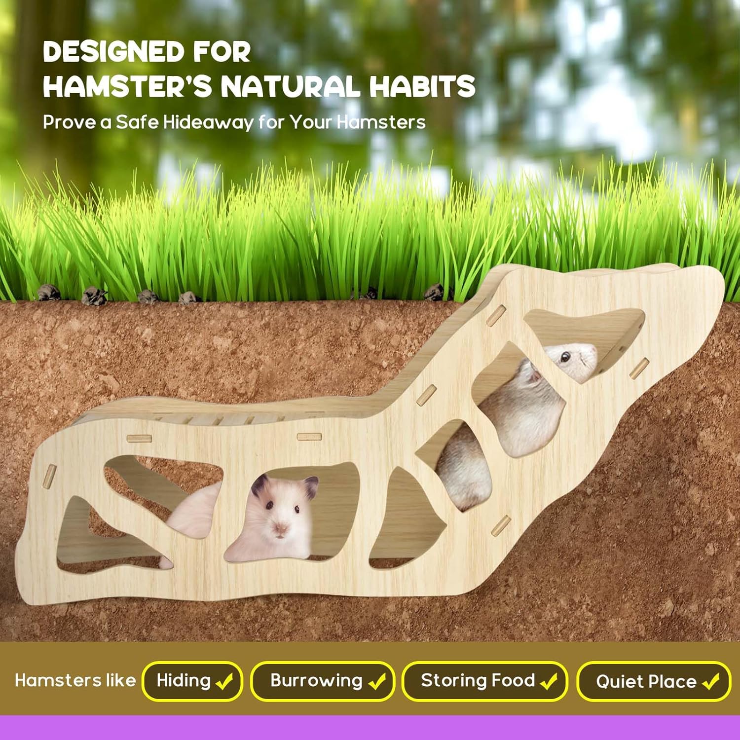 Hamster Hideout Climbing Ladder and Tunnel for Burying in Bedding or Connecting with Accessories V1258-DP02-C-1034