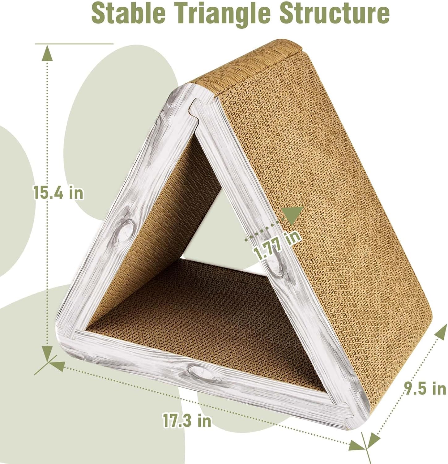 Foldable Triangle Cat Scratcher - 6 Usable Sides Cat Scratcher for Indoor Cats - Vertical Cat Board Pads V1258-DP02-C-1036