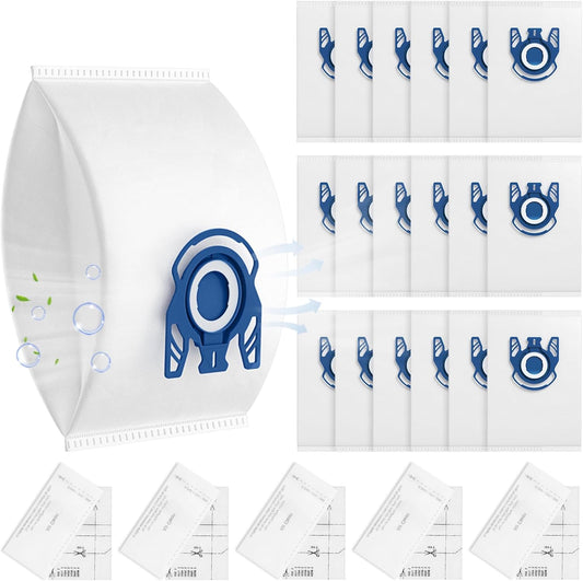 20 Pack 3D Airclean GN Vacuum Bags Compatible with Miele Classic C1, Complete C1, Complete C2, Complete C3, V1258-DP02-C-1039