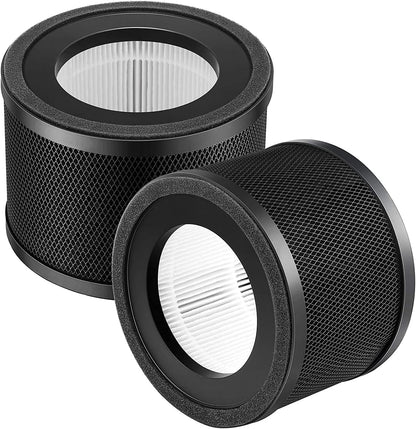 2 Pack HEPA Replacement Filter, Compatible with TaoTrics TT-AP001 and VAVA VA-EE014, 3-in-1 HEPA and V1258-DP02-C-1050