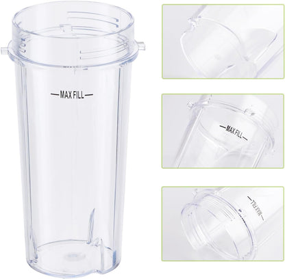 Replacement16oz Blender Cup for Ninja,Single Serve Blender Cup With Lids Set For BL770 BL780 BL660 BL740 V1258-DP02-C-1065