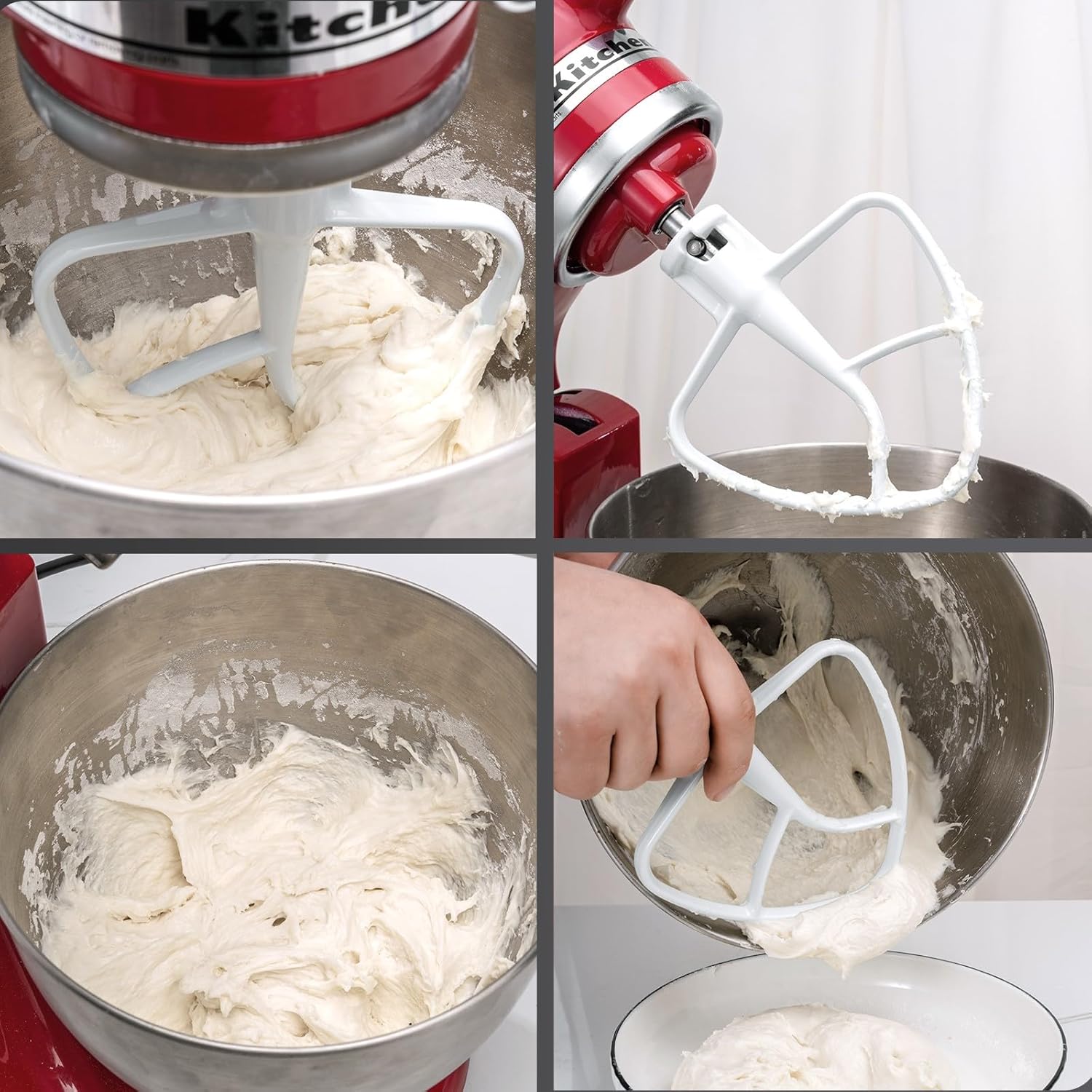Replacement K45B Coated Flat Beater for Kitchenaid Stand Mixer, Compatible with 4.5 QT Tilt-Head Stand Mixer V1258-DP02-C-1068